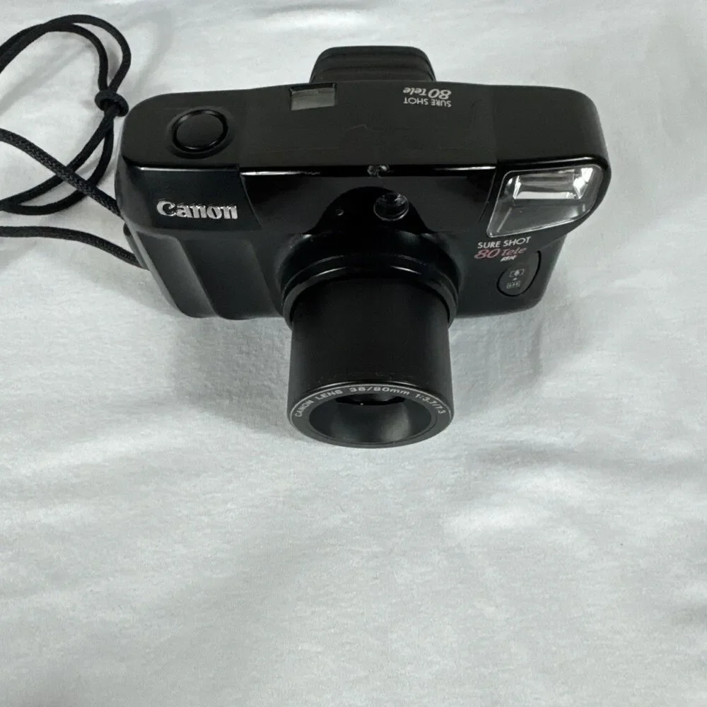Canon Sure Shot 80 Tele Date 35mm Camera Point Shoot 38-80 mm f/3.7 Battery Case